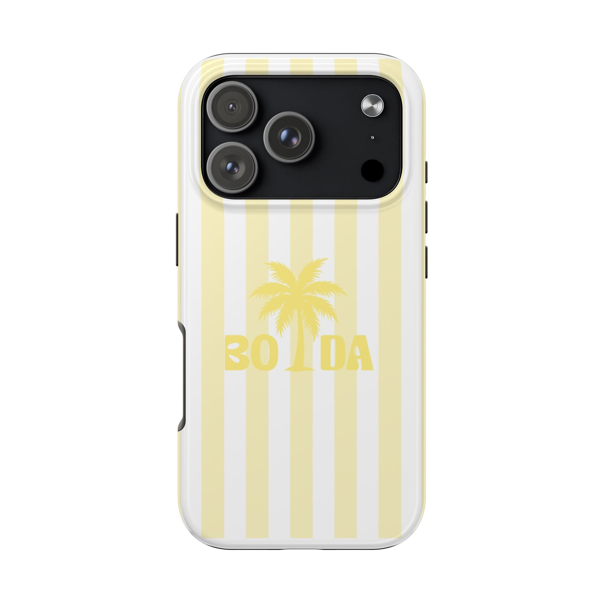 Tropical 'Bolida' Yellow Stripe Tough Phone Case – Palm Tree Protective Cover