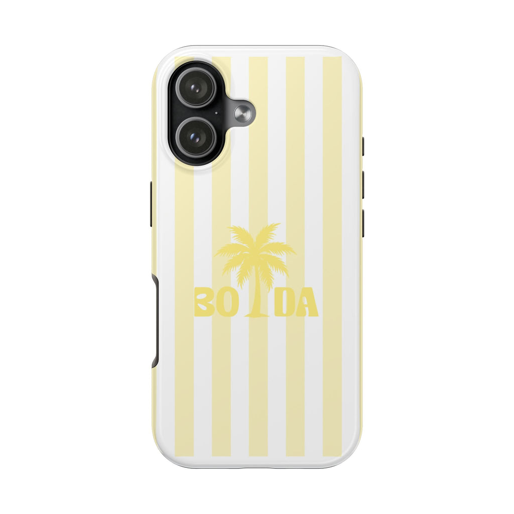 Tropical 'Bolida' Yellow Stripe Tough Phone Case – Palm Tree Protective Cover