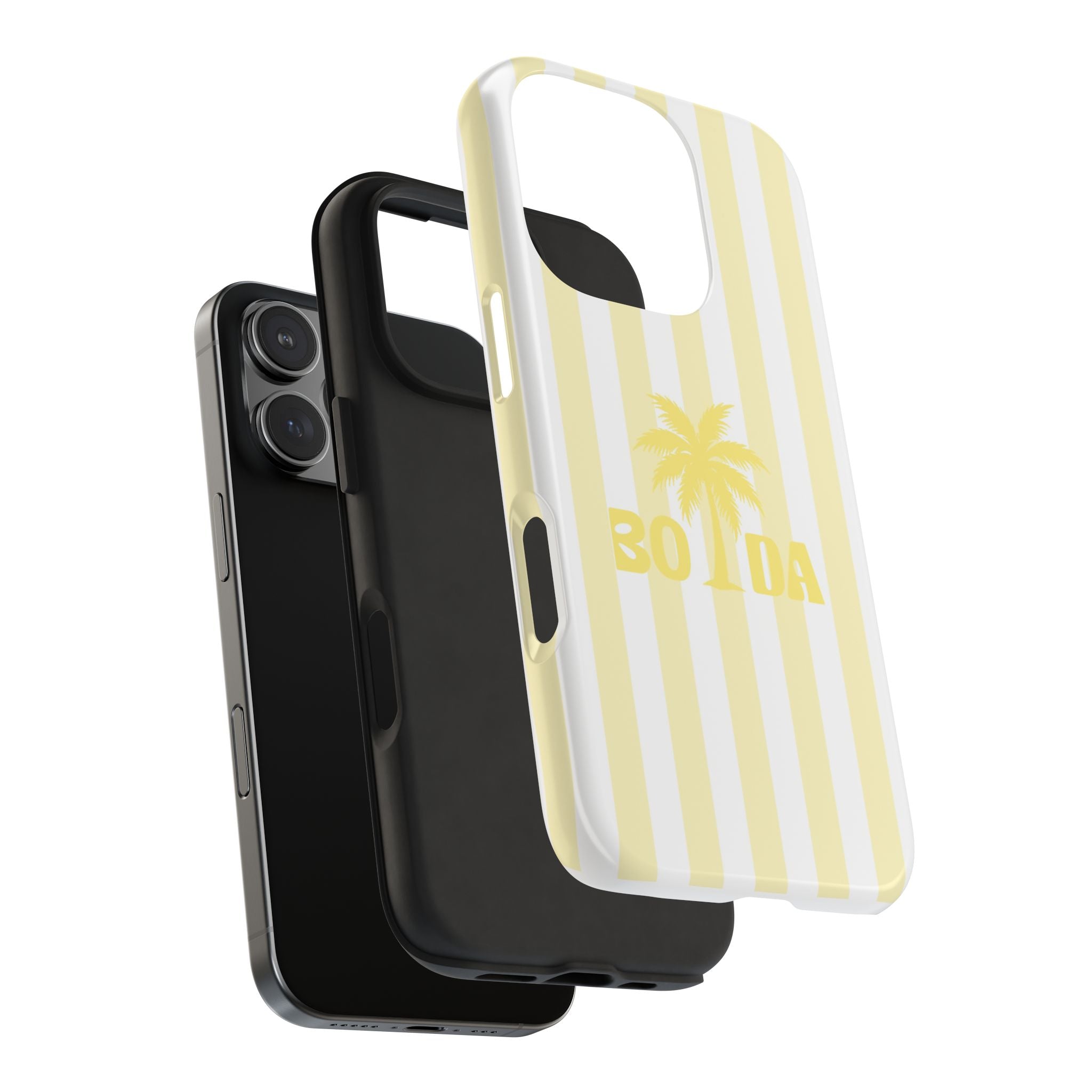 Tropical 'Bolida' Yellow Stripe Tough Phone Case – Palm Tree Protective Cover