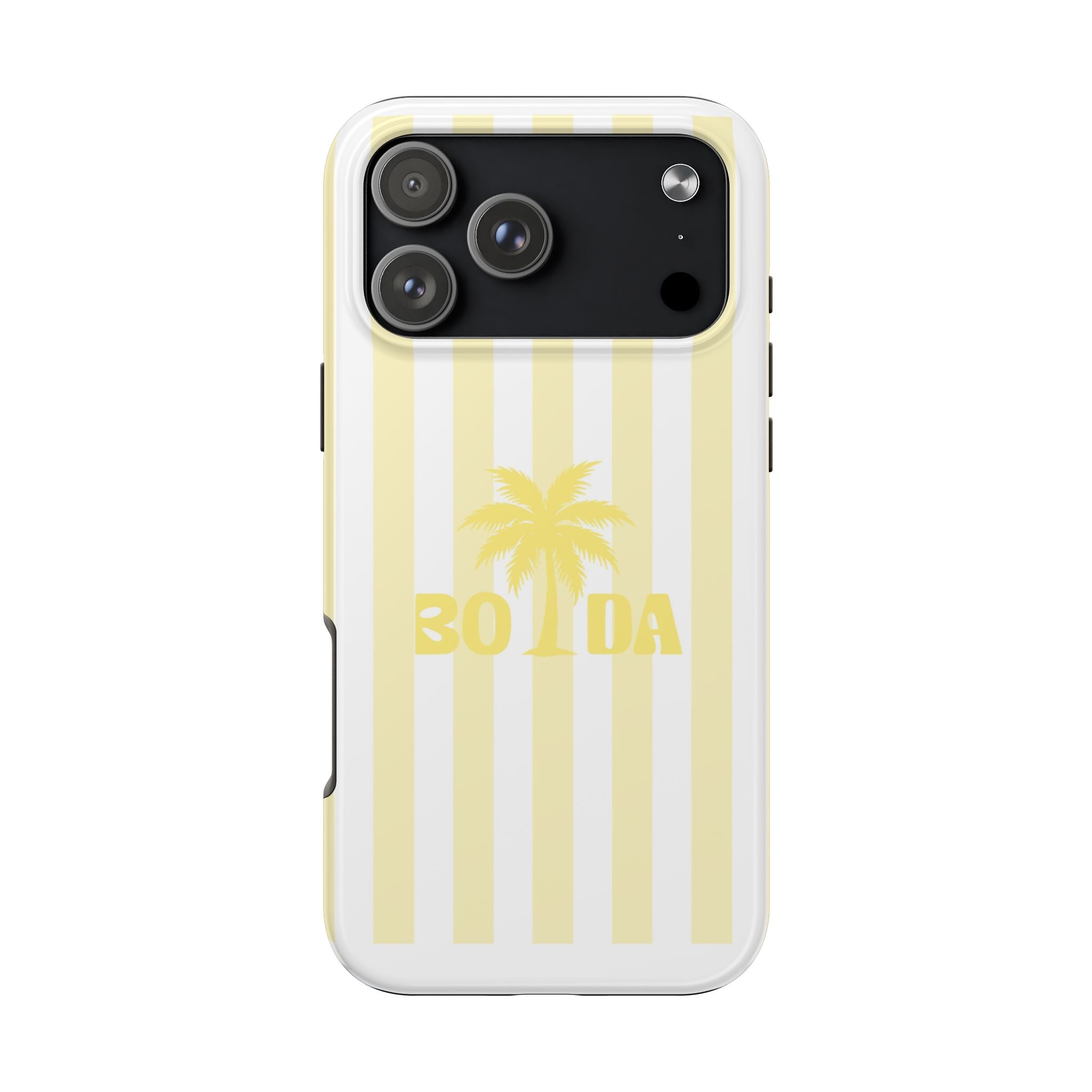 Tropical 'Bolida' Yellow Stripe Tough Phone Case – Palm Tree Protective Cover