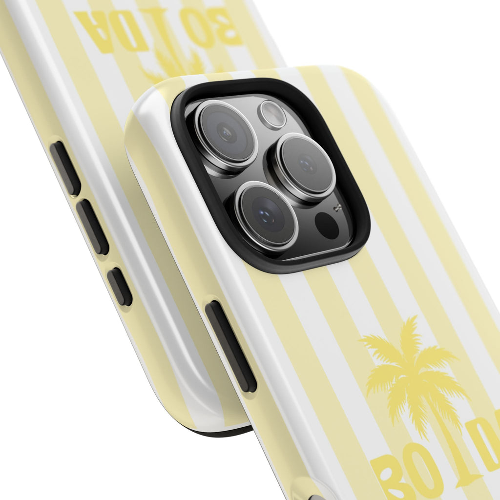 Tropical 'Bolida' Yellow Stripe Tough Phone Case – Palm Tree Protective Cover